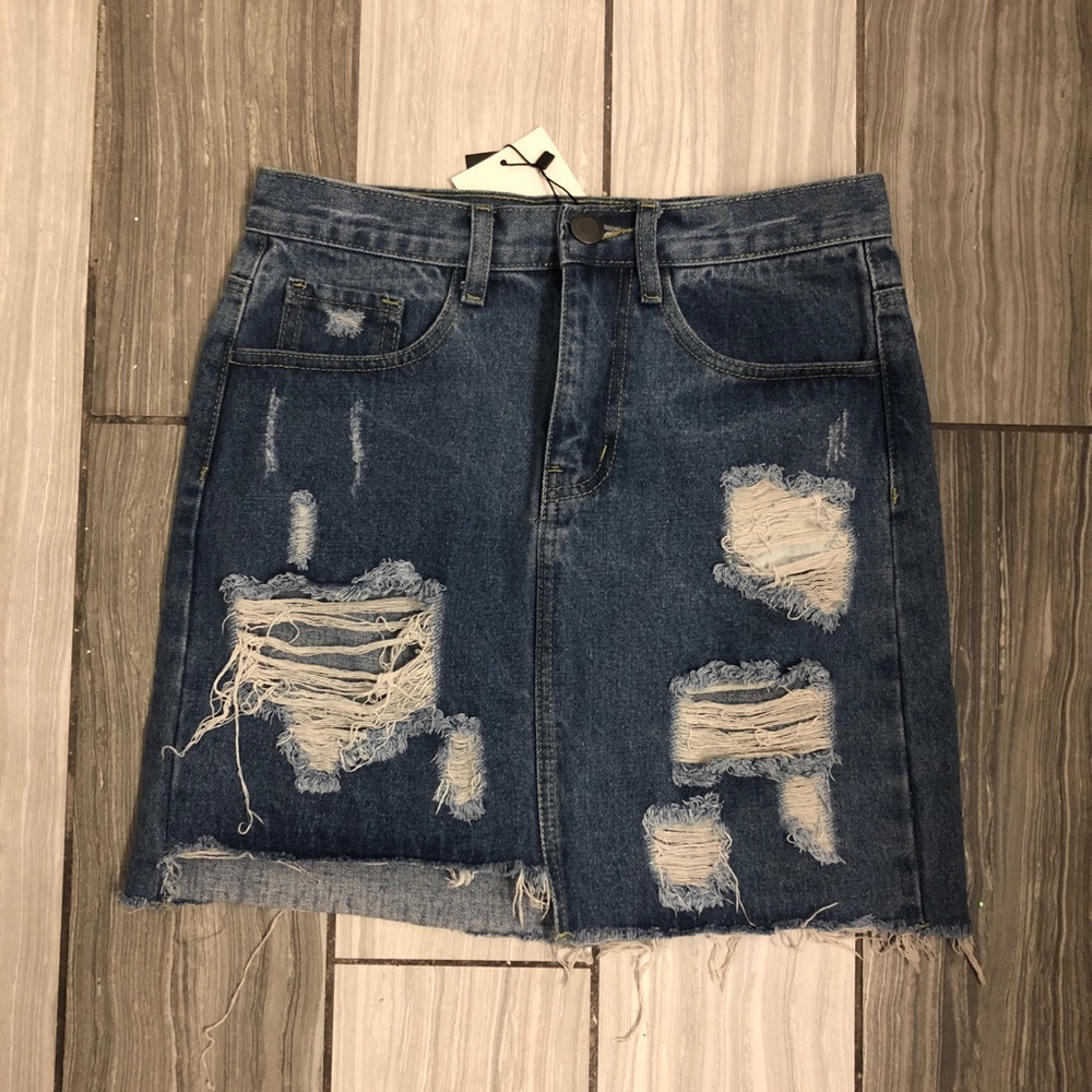 Nasty Gal Distressed Denim Skirt!